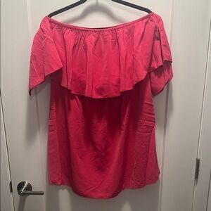 🆕 Beautiful Ruffled Pink Lightweight Strapless Dress w Cap Sleeves. XL. NWT!💥💥